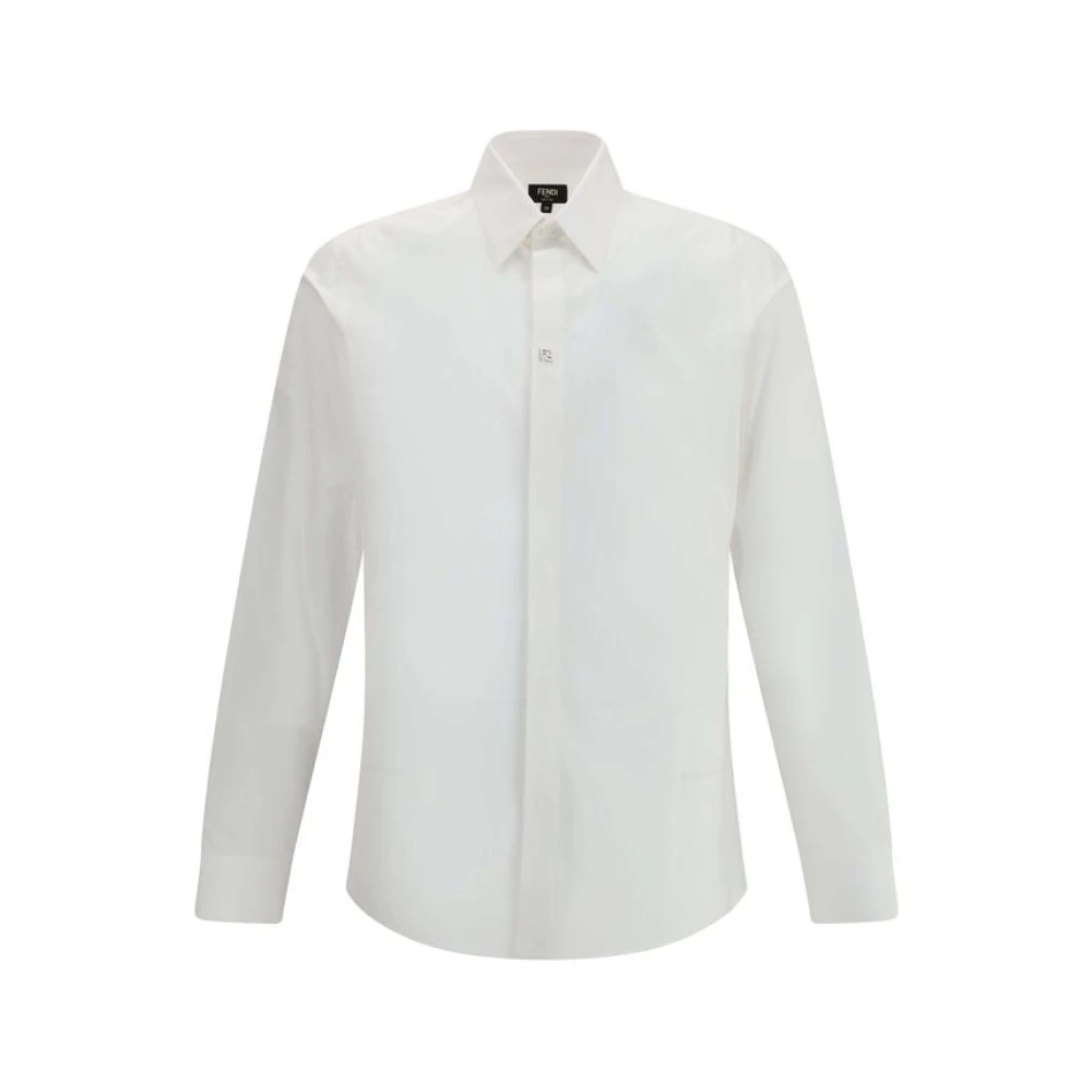 Fendi Men's White Elegant Ff Detail Shirt - Formal Shirts - 2XL- Shirts