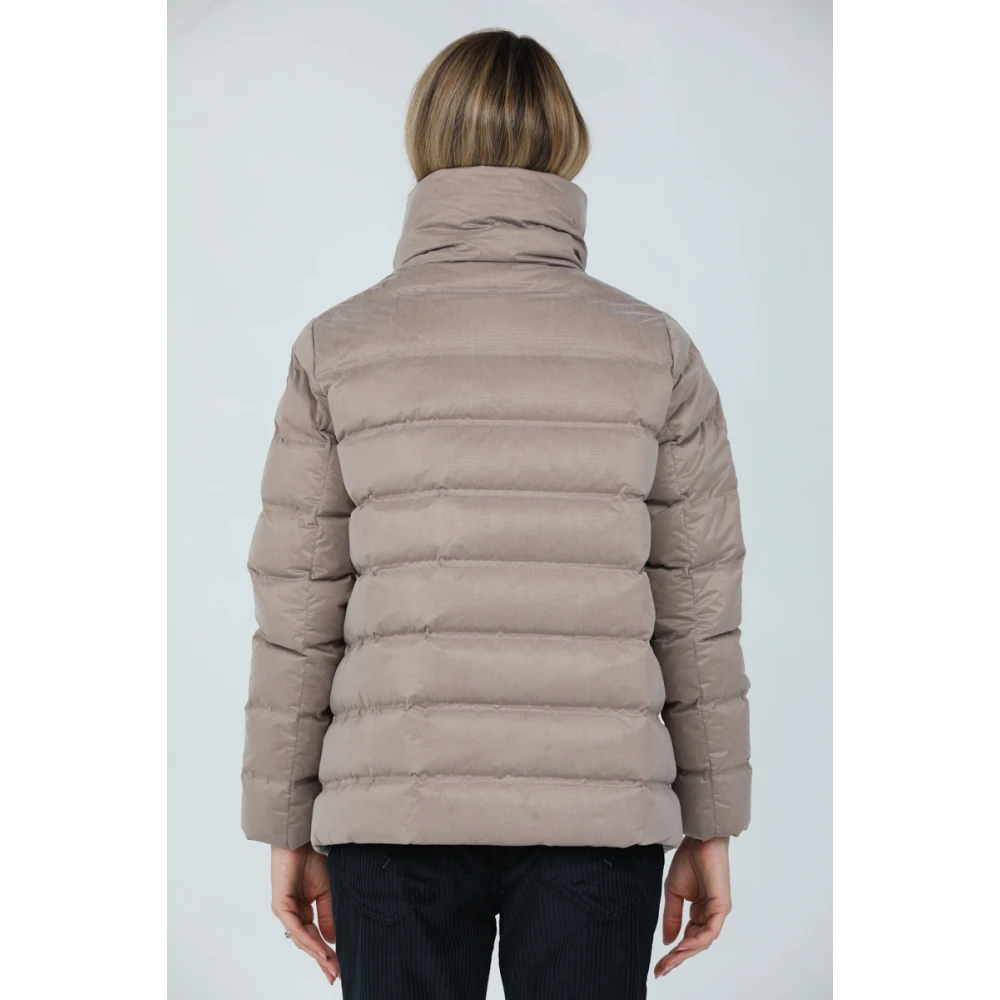 RRD High-neck Cupro Fabric Tubular Puffer Beige Dames