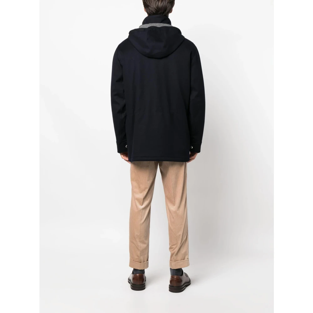 BRUNELLO CUCINELLI Donker Cashmere Outwear Blue Heren