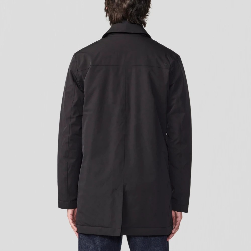 Nn07 Zwarte Waterdichte Trenchcoat met Afneembare Gilet Black Heren