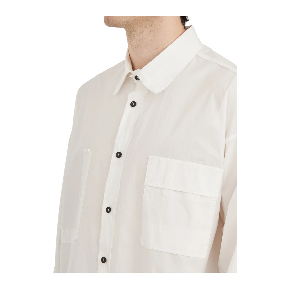 Andrea Ya aqov Katoenen Overhemd Lange Mouw White Heren