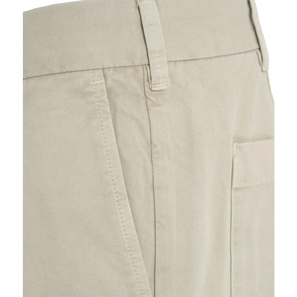 closed Beige Wijde Pijp Katoenen Broek Beige Heren
