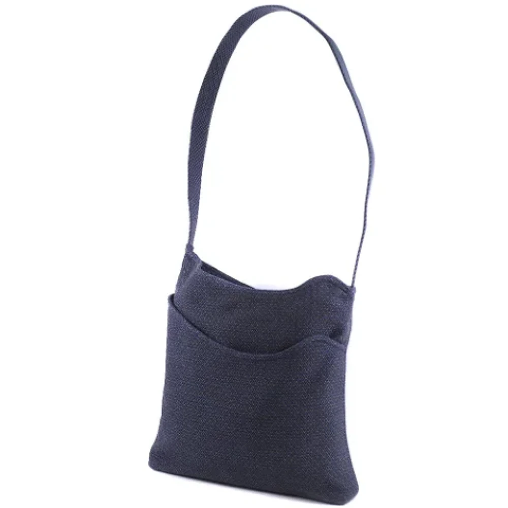 Hermès Vintage Pre-owned Canvas shoulder-bags Blue Dames