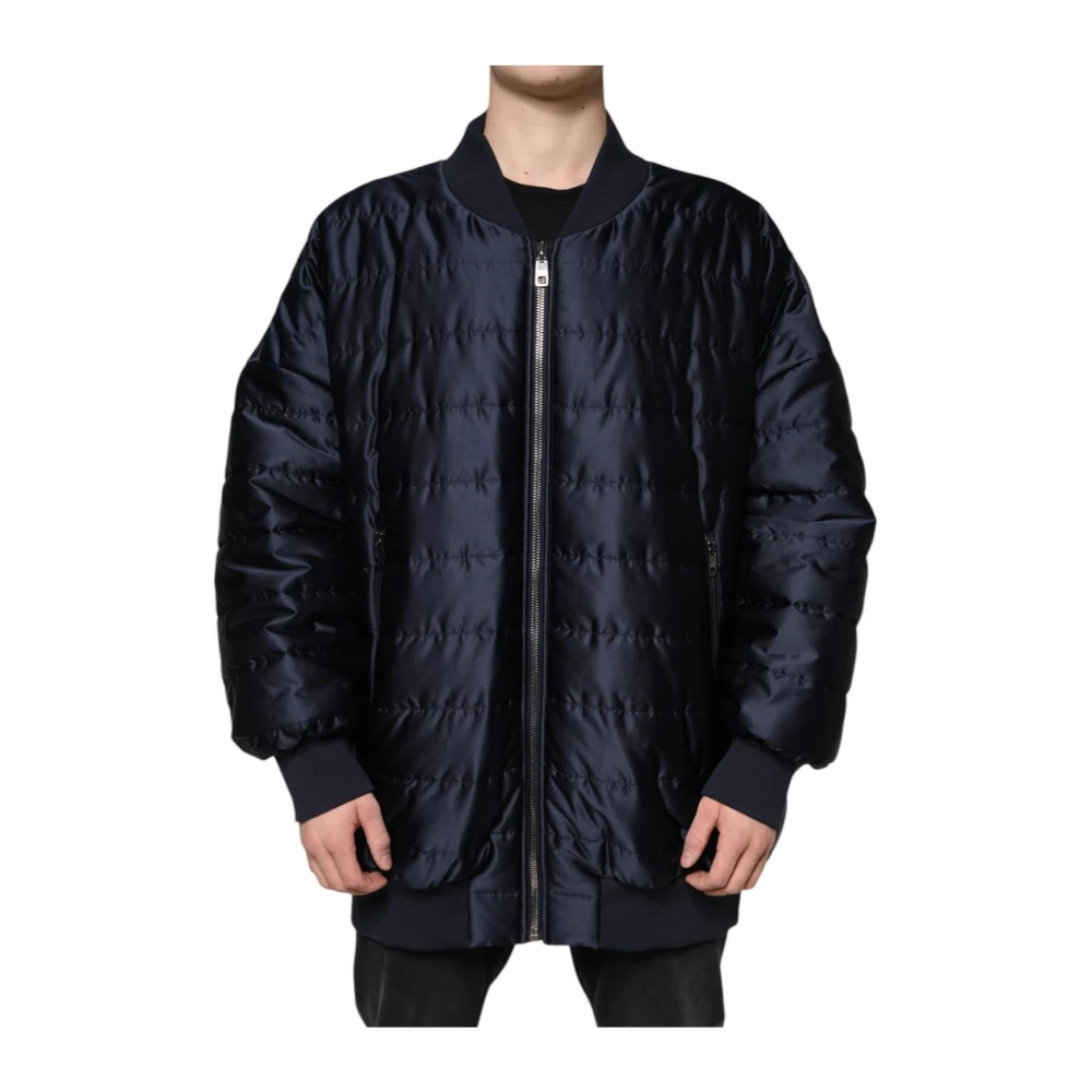 Dolce & Gabbana Men's Blue Quilted Bomber Jacket - Bomber Jackets - 2XL - Jackets