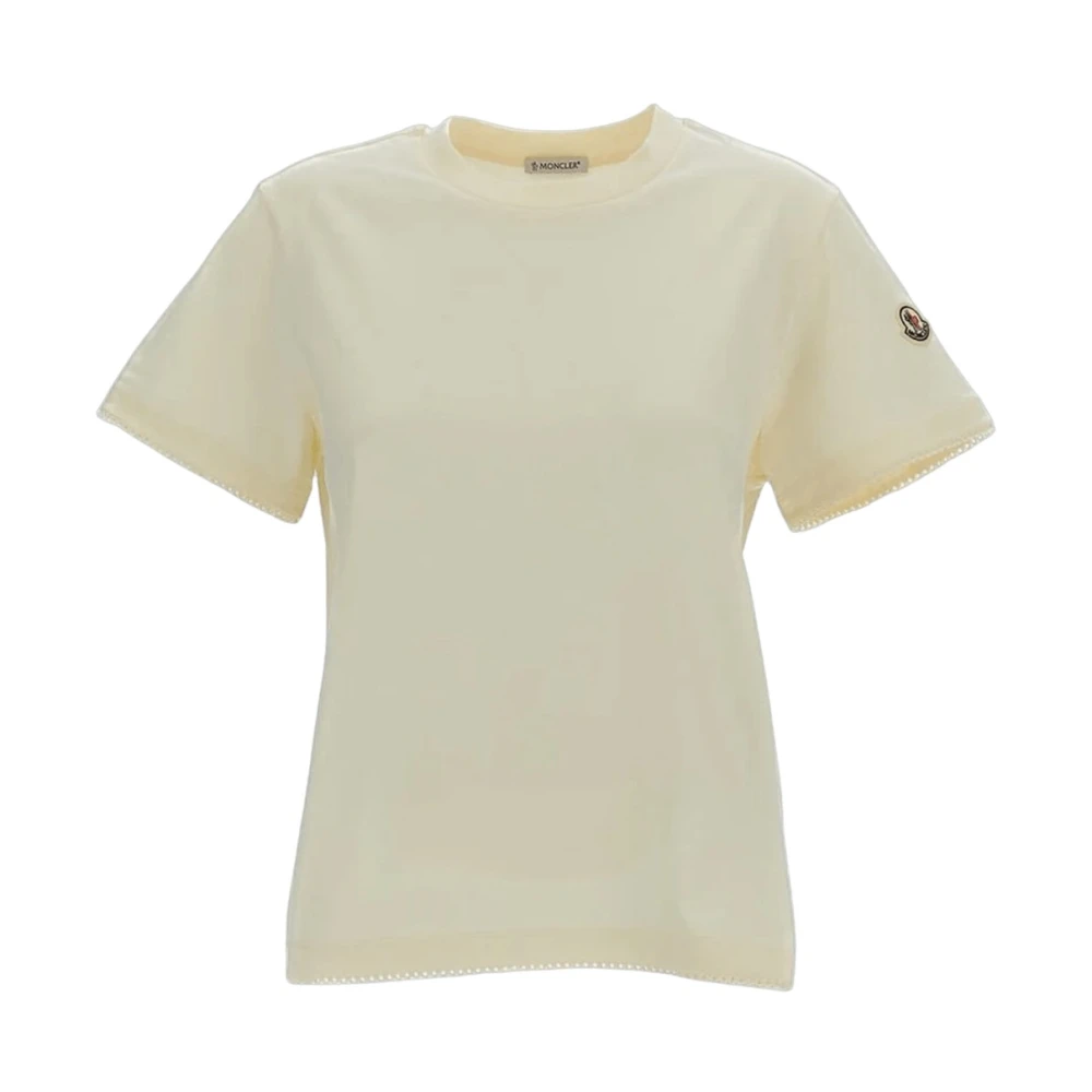 Moncler Women's Yellow T-Shirts, M, Classic Cotton Crewneck Tee