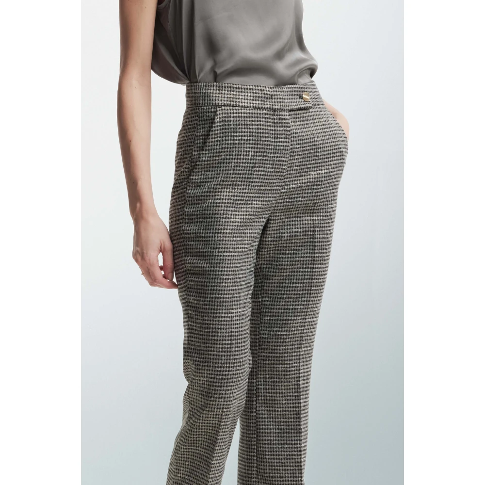 Kocca Elegante Broek met Split en Patroon Gray Dames