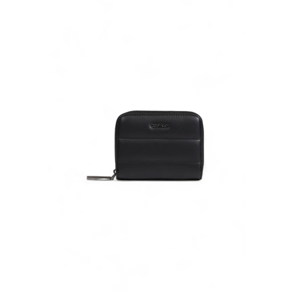 Calvin Klein Zwarte Faux Leren Ritsportemonnee Black Dames