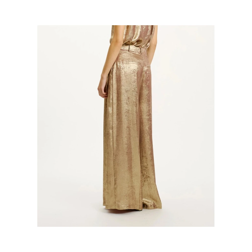 Momoni Wijde Roze Broek Yellow Dames