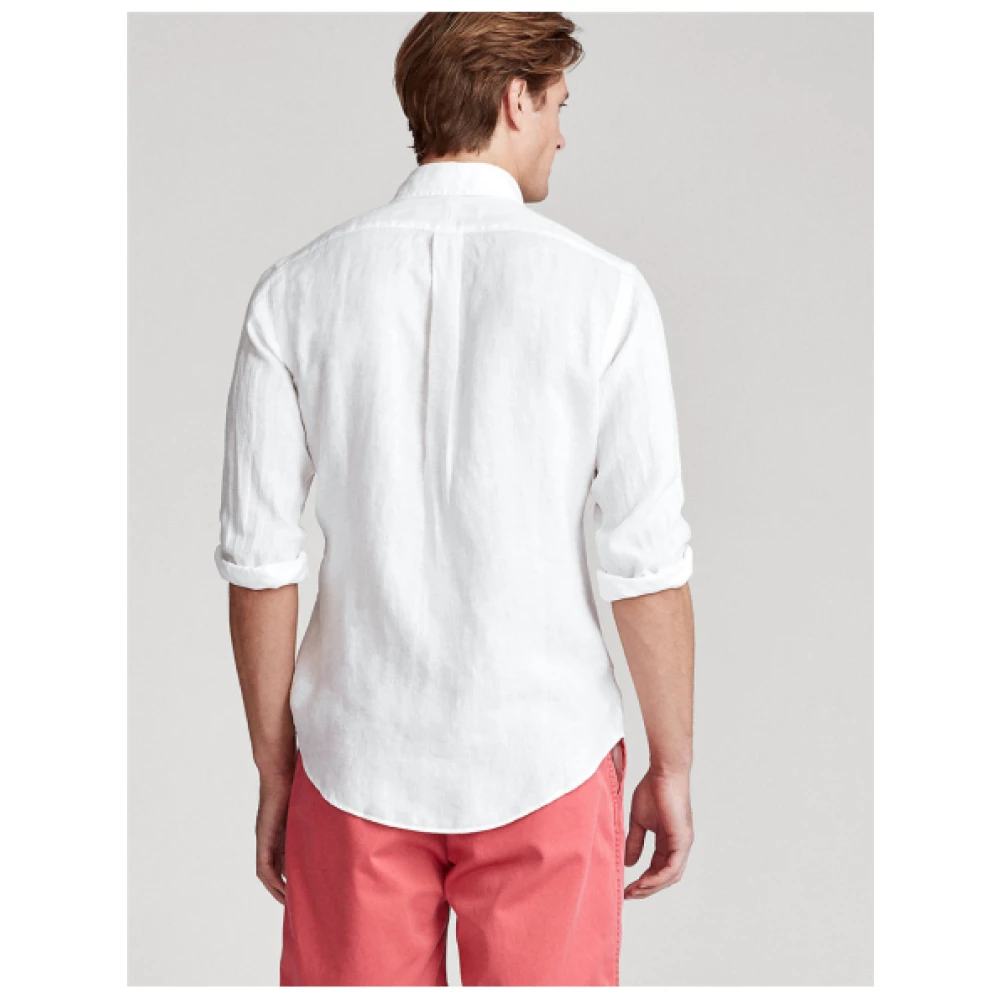 Polo Ralph Lauren Slim Fit Linnen Overhemd White Heren