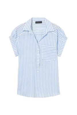 Regular Fit Tryckt Linneblus