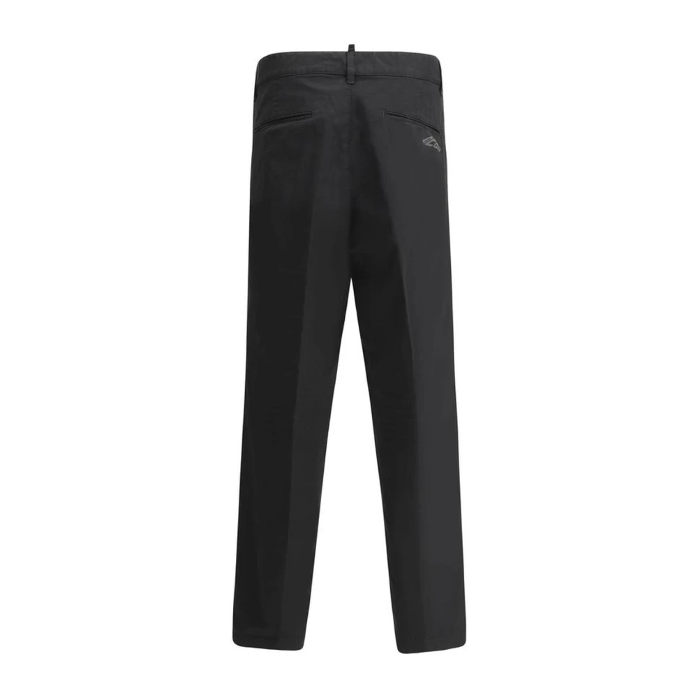 Dsquared2 Katoenen Zomer Broek Knoopsluiting Zakken Black Heren