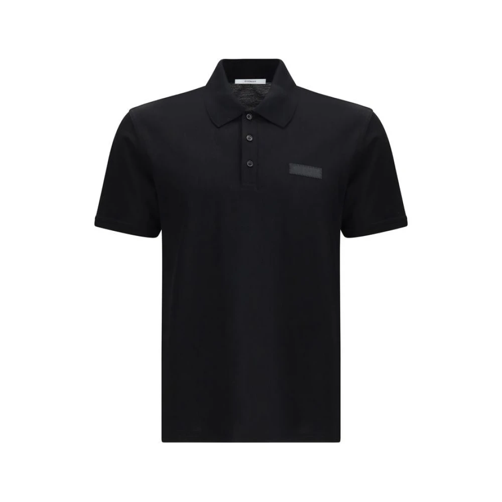 Givenchy Men's Black Polo Shirts, L, Polo In Cotton With Paris Grosgrain