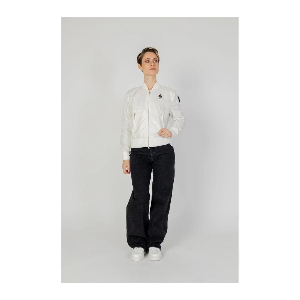 Blauer Witte Polyamide Jas & Jas White Dames