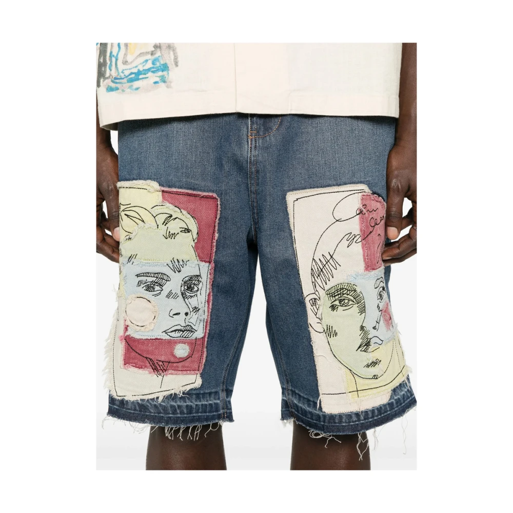 KidSuper Studios Ocean Blue Knoop-Front Jeans Blue Heren