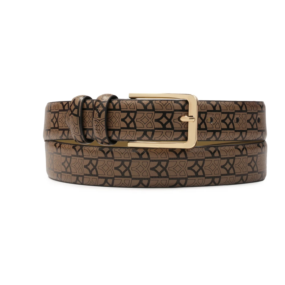 Kazar monogram leren riem Beige Dames