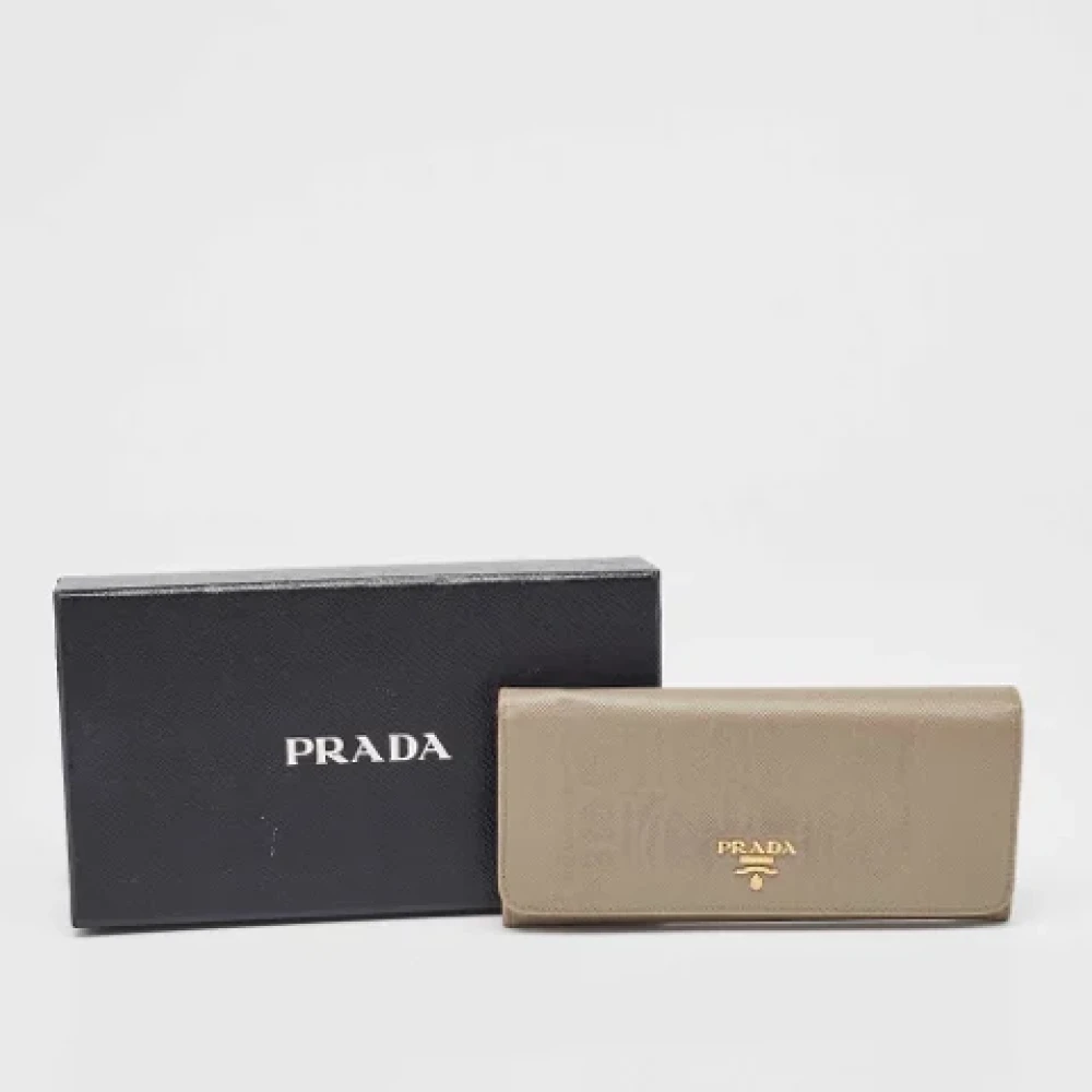 Prada Vintage Pre-owned Leather wallets Gray Dames