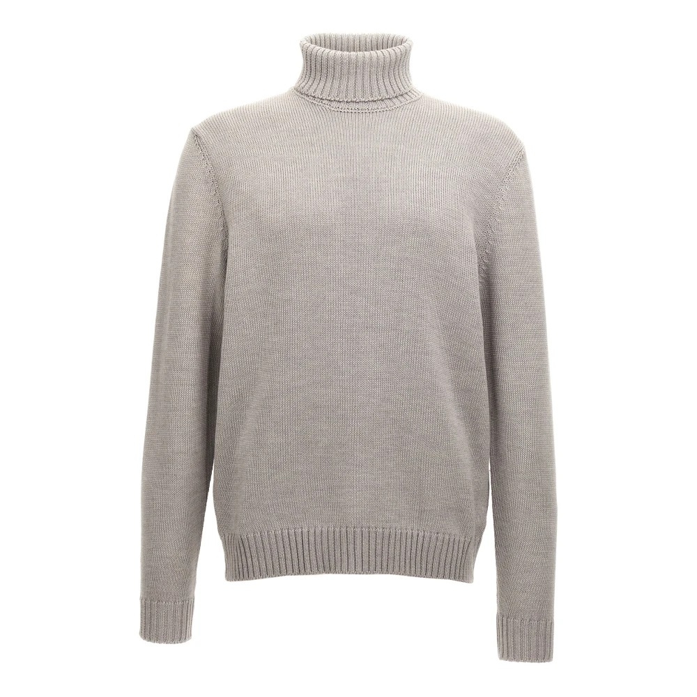 Zanone Homme Gris - Pull Col Roulé - Pulls - Taille: 2XL