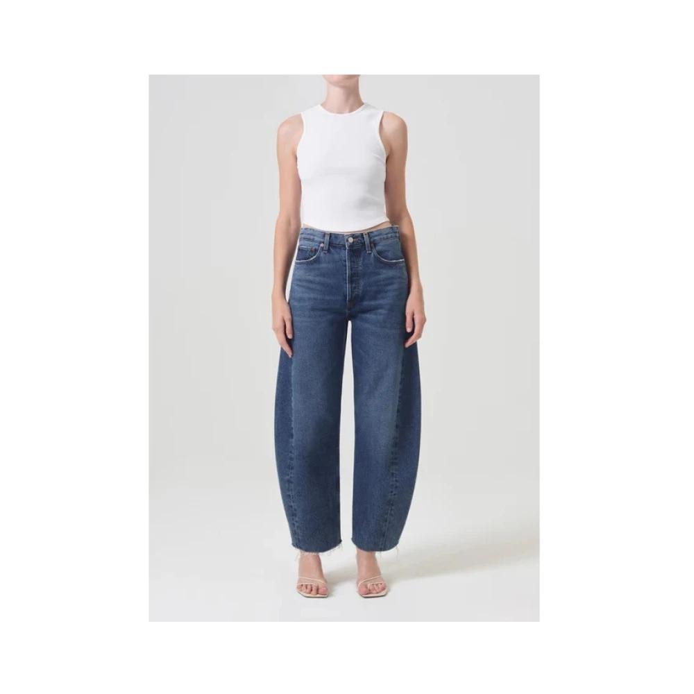 Agolde Hoge Taille Luna Stuk Jeans Blue Dames