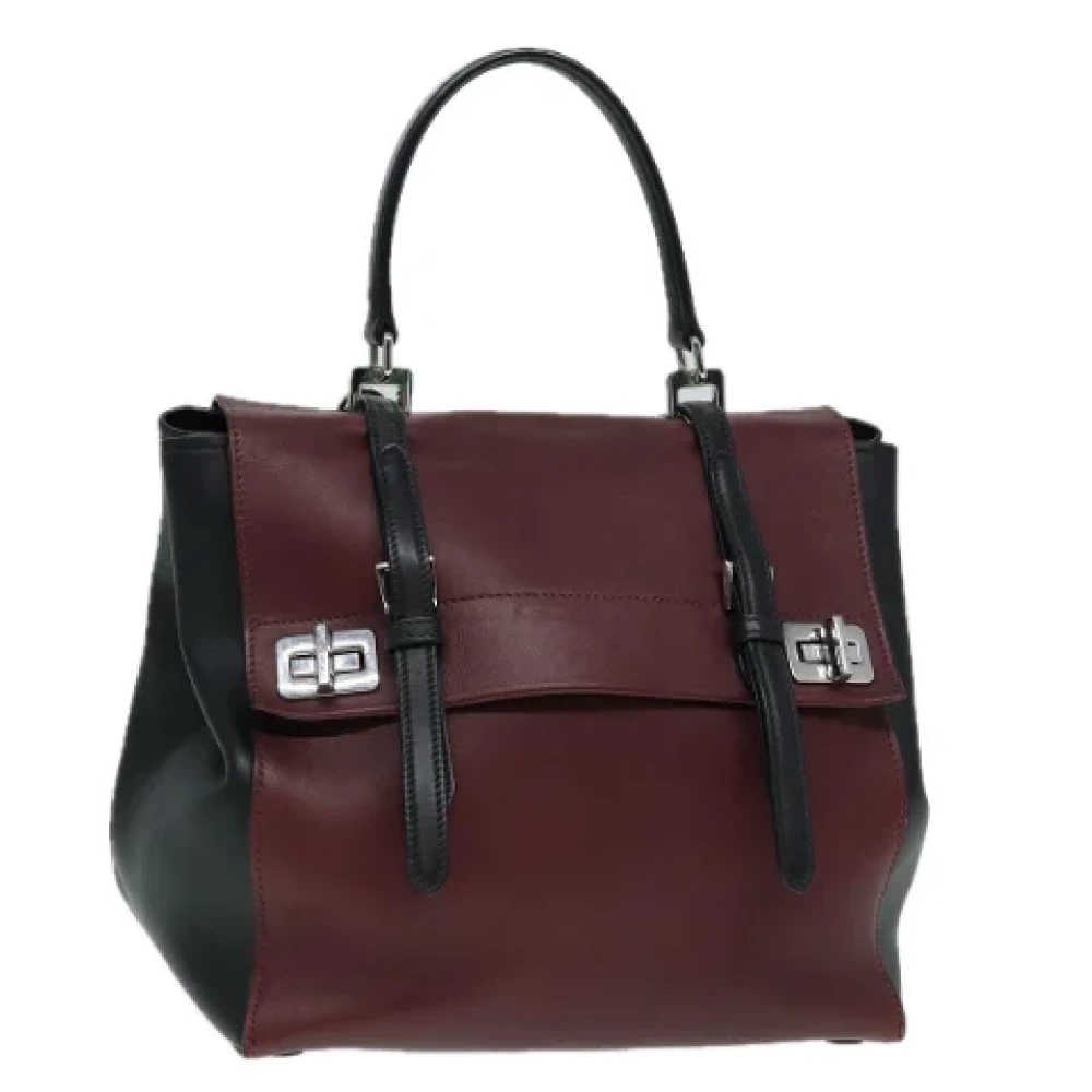 Prada Vintage Pre-owned Leather handbags Red Dames