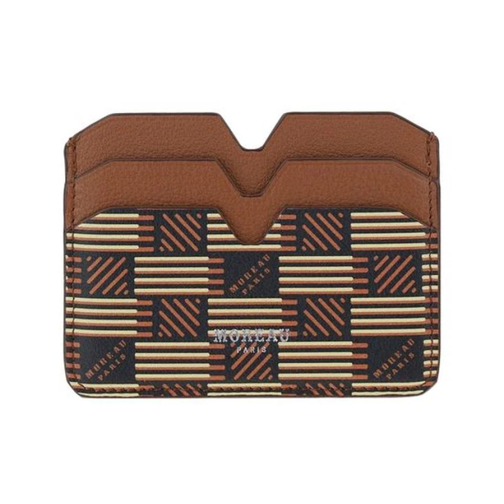 Moreau Paris Geometrisch Monogram Kalfsleren Kaarthouder Brown Dames