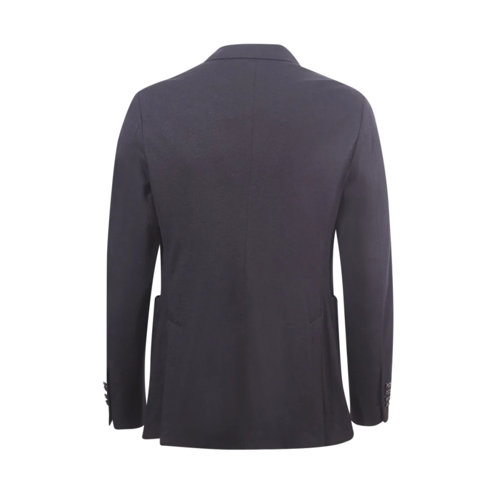 Circolo 1901 Zwarte Wol Kasjmier Jas Peak Revers Black Heren