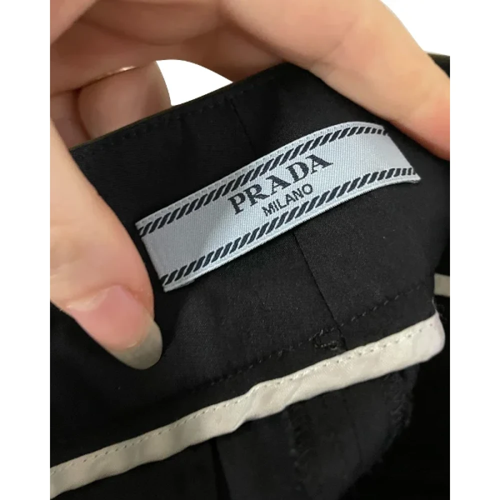 Prada Vintage Pre-owned Cotton bottoms Black Dames