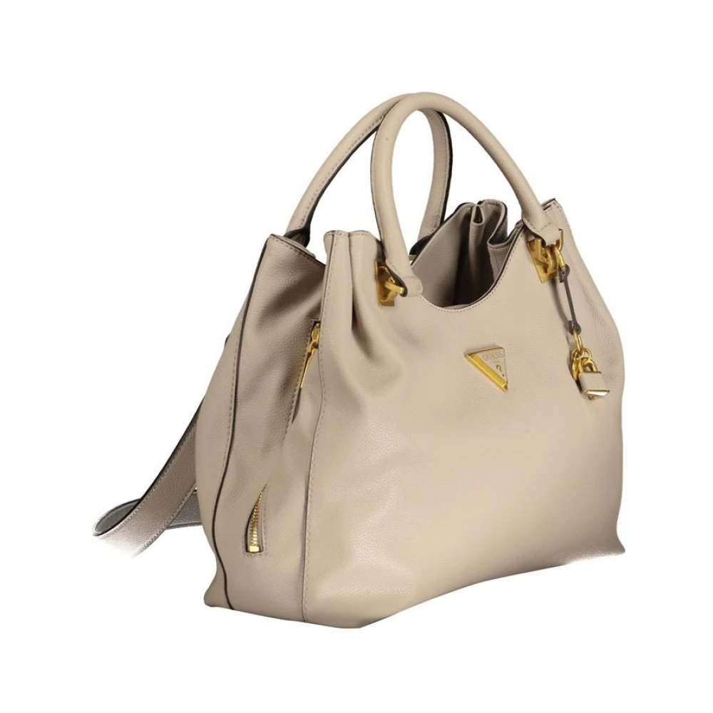 Guess Beige Handtas met Verstelbare Schouderriem en Meerdere Compartimenten Beige Dames