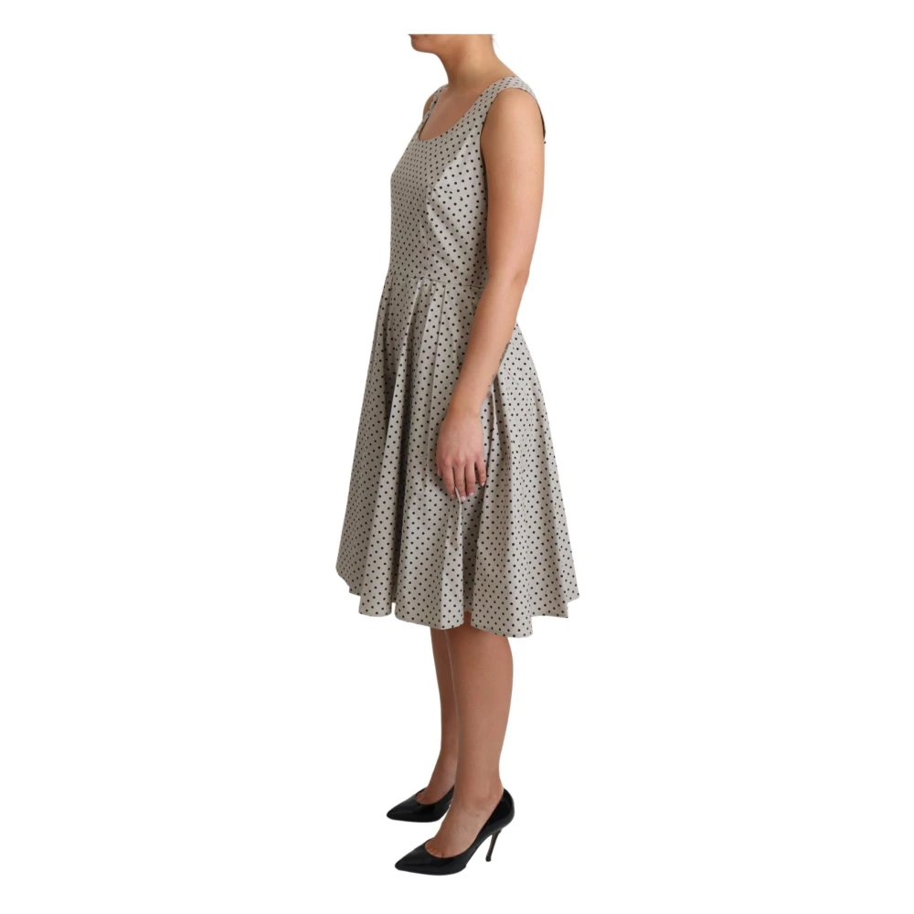 Dolce & Gabbana Gestippelde mouwloze A-lijn jurk Beige Dames