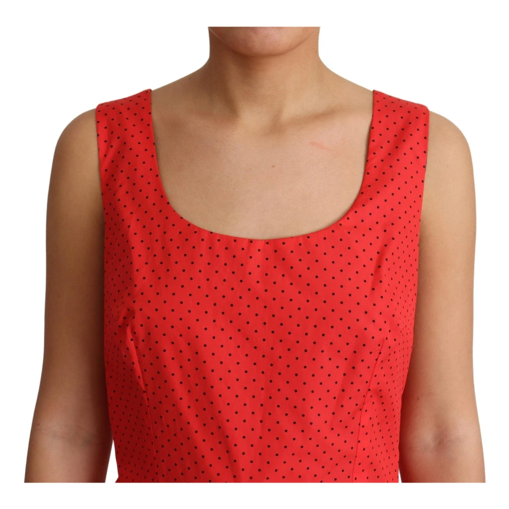 Dolce & Gabbana Rode polkadot A-lijn dagjurk Red Dames