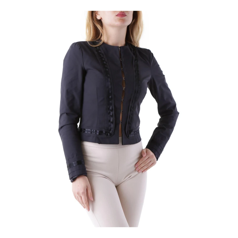 Richmond Elegante Zwarte Blazer met Decoratieve Rand Black Dames