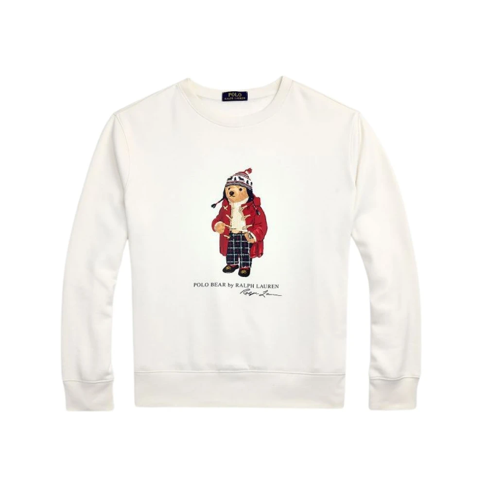 Polo Ralph Lauren Berendruk Fleece Sweater White Heren