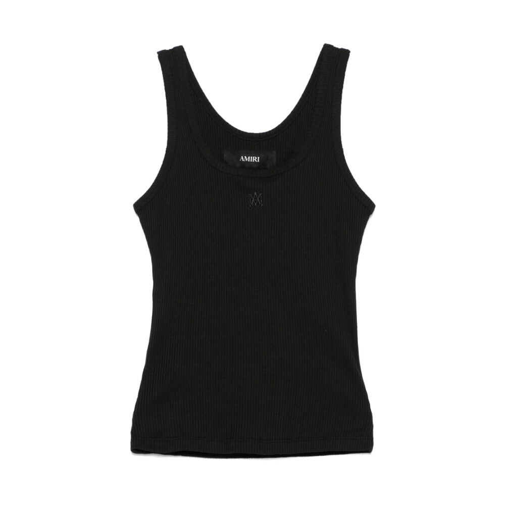 Tシャツ・カットソー AMIRI Women Tunic Tops KNTT1025BLACK Black AMIRI logo-print Cotton T-shirt | Black | FARFETCH FI