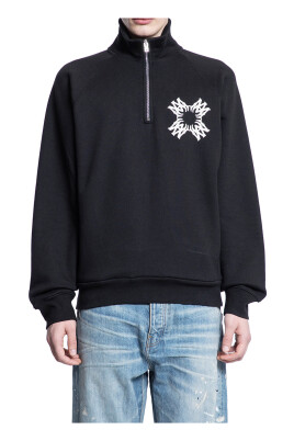black-high-neck-quarter-zip-embroidered-sweater