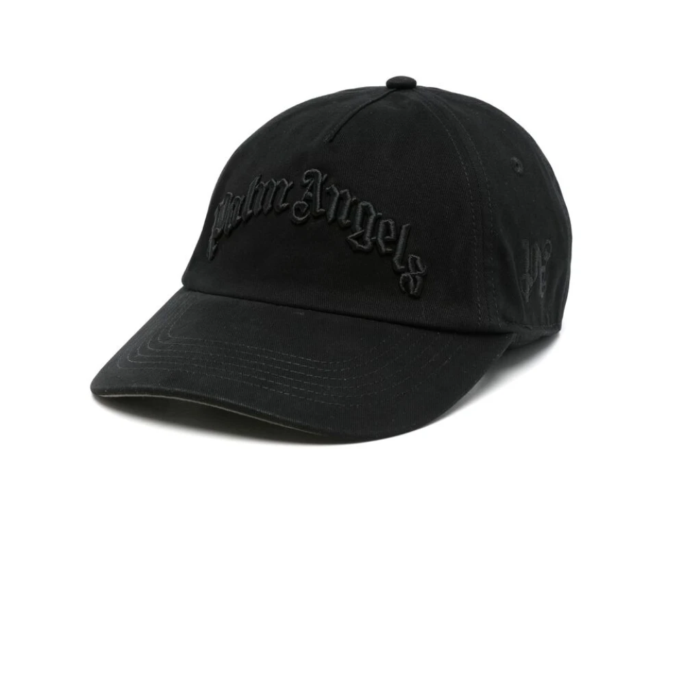 Palm Angels Zwarte Verstelbare Vijf-Panel Pet Black Heren