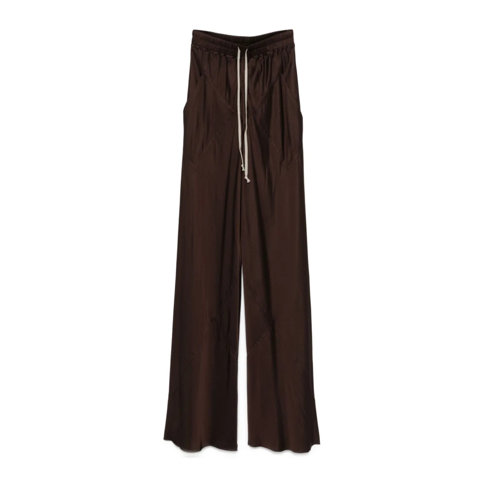 Rick Owens Wide Leg Satin Broek Brown Dames