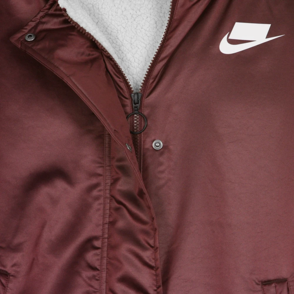 Nike Nacht Maroon Parka Lange Jas Vrouwen Brown Dames