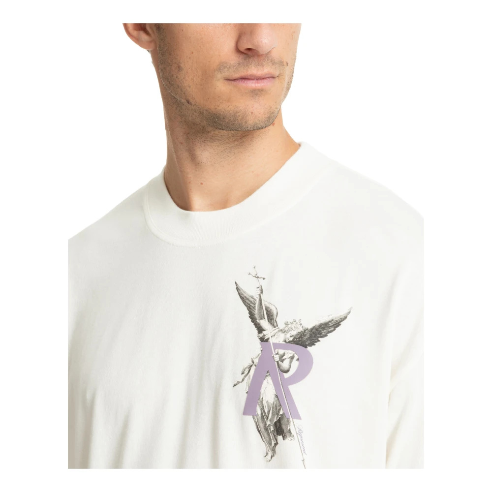 Represent Gestreept Archangel Logo T-shirt White Heren
