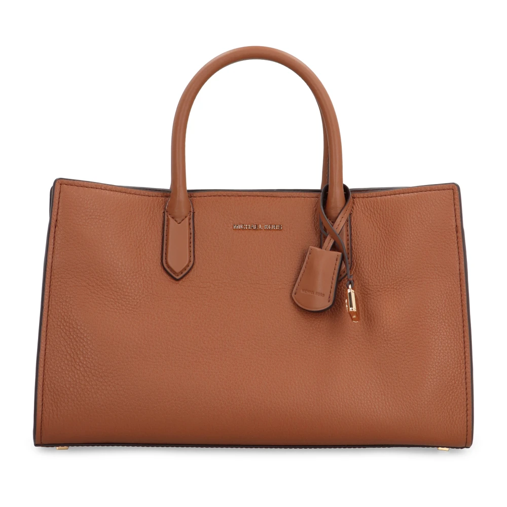 Michael Kors Handtas van gekorreld leer met metalen hangslot Brown Dames