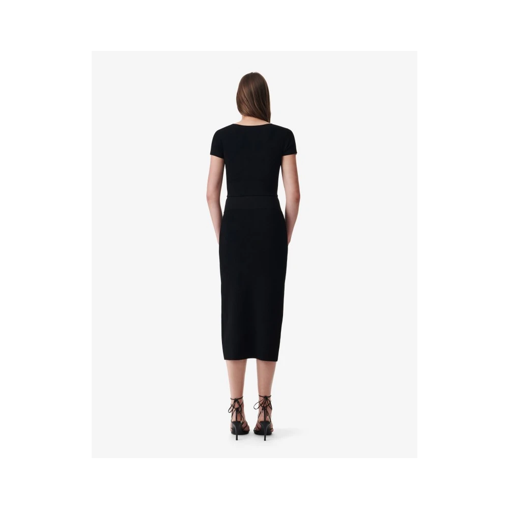 IRO V-hals Trui met Korte Mouwen Black Dames