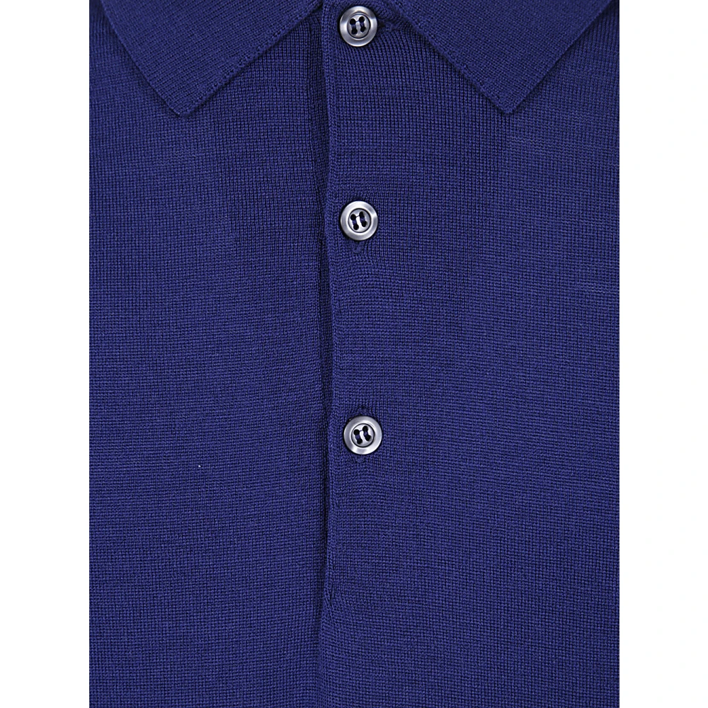 John Smedley Klassieke Lange Mouw Shirt Blue Heren