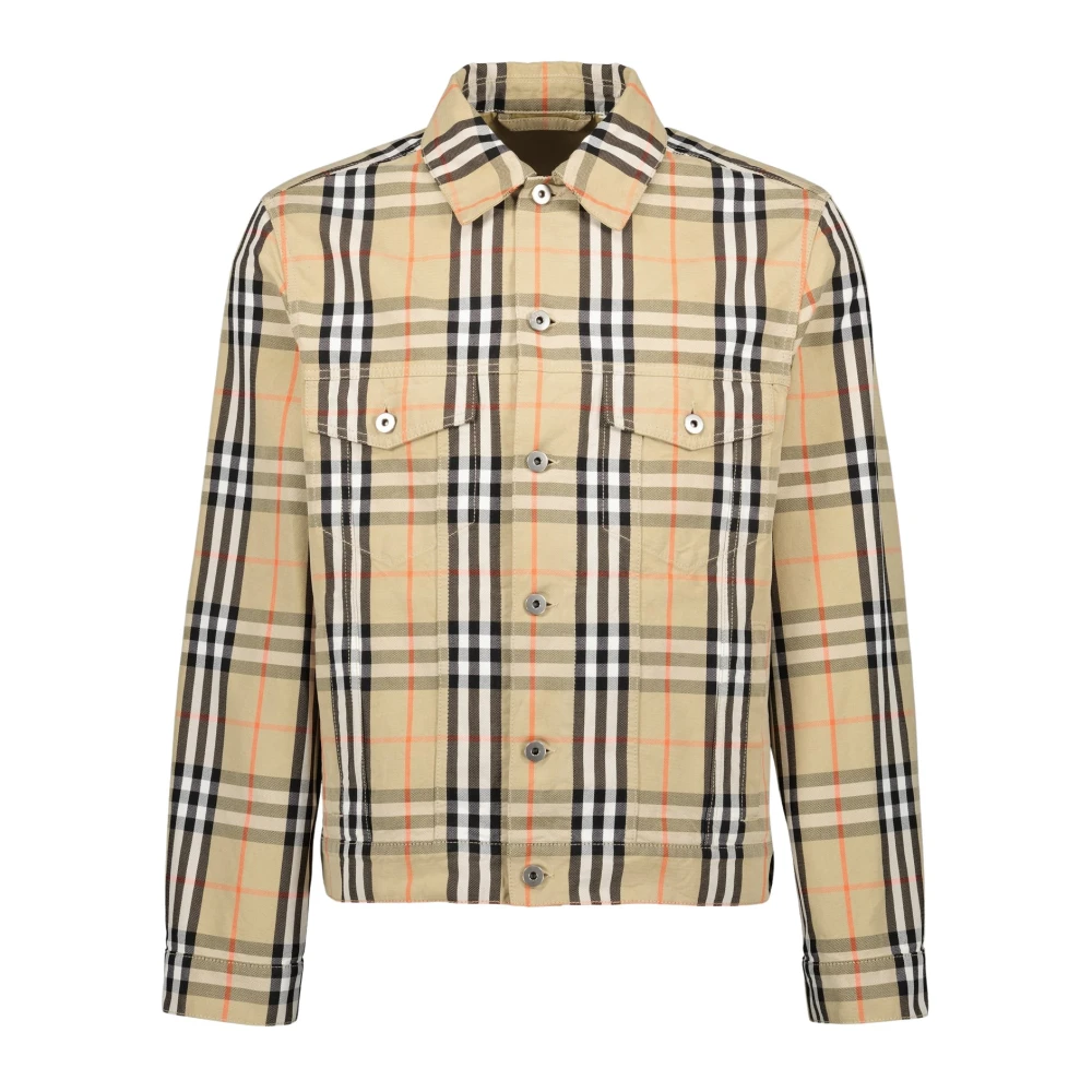 Burberry Vintage Check Denim Jack Beige Heren