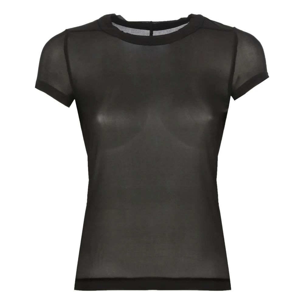 Rick Owens Zwarte Crew Neck T-shirt voor vrouwen Black Dames