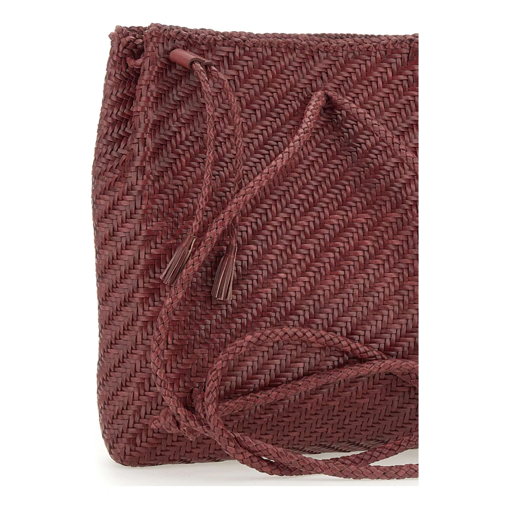 Dragon Diffusion Handgeweven Bordeaux Rugzak met Kwastjes Red Dames