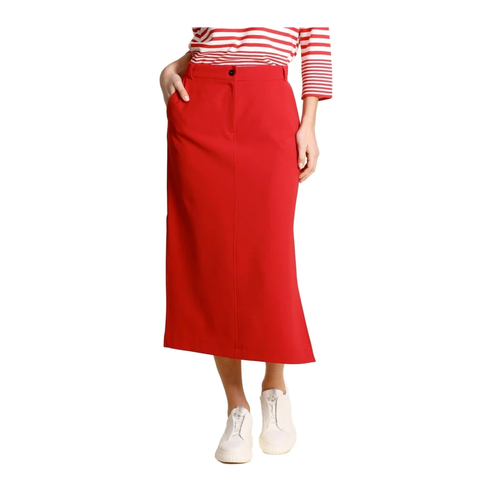 Emme Di Marella Women's Red Midi Skirts, S, Chenzia Midi Skirt