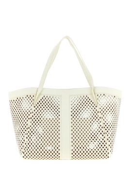 Openwork Leather Shopping Bag