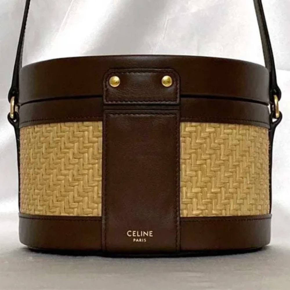 Celine Vintage Pre-owned Leather shoulder-bags Beige Dames