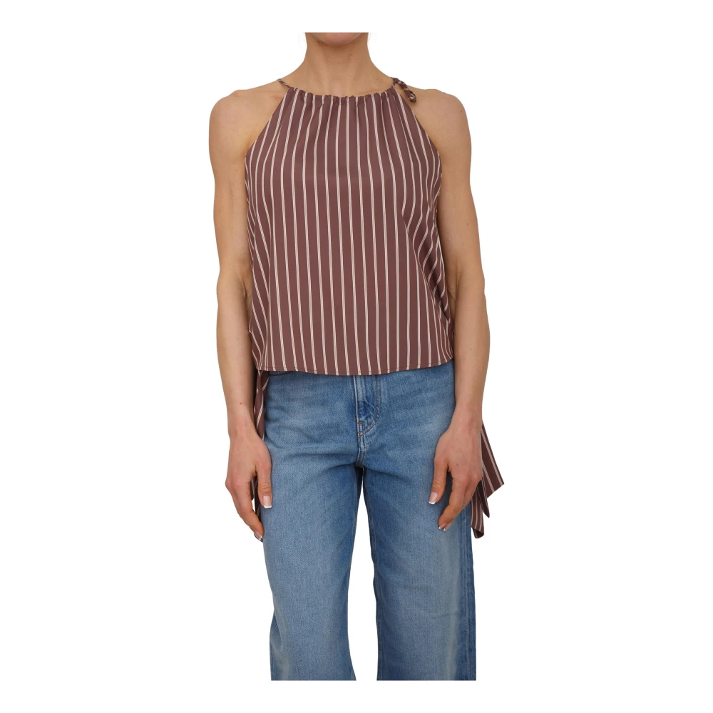 Pinko Vrouw Bruin Tops Dames, M, Mouwloze Top