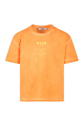 t-shirt-en-coton-orange-avec-logo