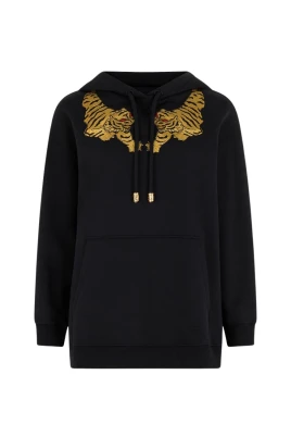 Sweatshirt med tigerbroderi
