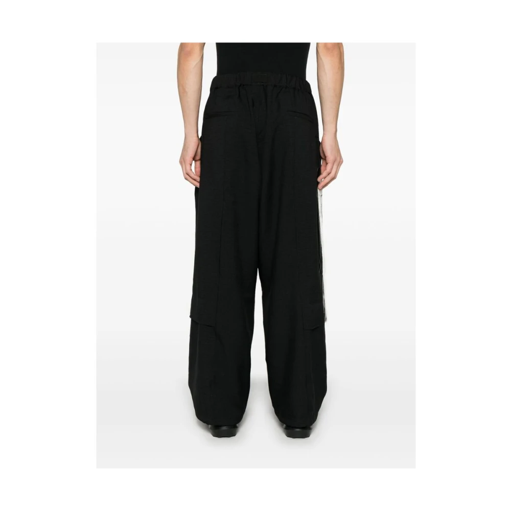 Y-3 Zwarte Broek met Riem en Verborgen Rits Black Heren